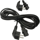 Exegate ES281002RUS Кабель питания ExeGate Special PC-5S (Евровилка угловая Schuko->С13)  3*0.5mm2, CCA, черный, 5м.