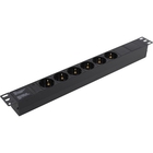 Exegate EX280825RUS Блок розеток ExeGate ServerPro PDU-19H601 Al-6S-C14, 19",1U,алюм, 6Schuko, С14