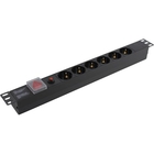Exegate EX280830RUS Блок розеток ExeGate ServerPro PDU-19H605 Al-6S-C14-SW-O, 19",1U,алюм, 6Schuko, С14, защ перегр