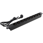 Exegate EX280848RUS Блок розеток ExeGate ServerPro PDU-19H902 Al-9S-EU1.8, 19",1U,алюм, 9Schuko, евровилка, 1.8м
