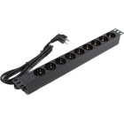 Exegate EX280849RUS Блок розеток ExeGate ServerPro PDU-19H903 Al-9S-EU2, 19",1U,алюм, 9Schuko, евровилка, 2м