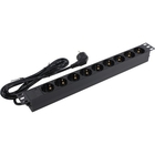 Exegate EX280850RUS Блок розеток ExeGate ServerPro PDU-19H904 Al-9S-EU2.5, 19",1U,алюм, 9Schuko, евровилка, 2.5м