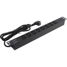 Exegate EX280855RUS Блок розеток ExeGate ServerPro PDU-19H809 Al-8C13-EU2.5, 19",1U,алюм, 8 IEC 320 C13, евровилка, 2.5м