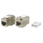 Hyperline KJ8-8P8C-C6-180-TLS-SH-F-WH Вставка Keystone Jack RJ-45(8P8C), категория 6, экранированная, тип 180 градусов, Toolless, белая
