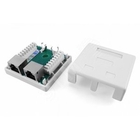 Hyperline SB1-2-8P8C-C6-SH-WH Розетка компьютерная RJ-45(8P8C), категория 6, экранированная, двойная, внешняя, Dual IDC