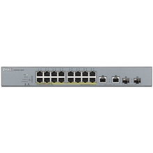 ZYXEL GS1350-18HP-EU0101F L2 коммутатор PoE+ для IP-видеокамер 16xGE PoE+, 2xCombo (SFP/RJ-45), бюджет PoE 250 Вт, дальность передачи питания до 250 м, автоперезагрузка PoE-портов