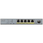 ZYXEL GS1350-6HP-EU0101F L2 коммутатор PoE+ для IP-видеокамер 4xGE PoE+, 1xGE PoE++ (802.3bt), 1xSFP, бюджет PoE 60 Вт, дальность передачи питания до 250 м, автоперезагрузка PoE-портов