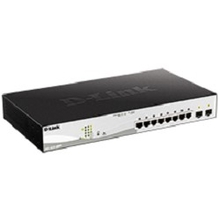 D-Link DGS-1210-10MP/FL1A Управляемый коммутатор 2 уровня с 8 портами 10/100/1000Base-T и 2 портами 1000Base-X SFP (8 портов с поддержкой PoE 802.3af/802.3at (30 Вт), PoE-бюджет 130 Вт)