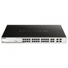 D-Link DGS-1210-28MP/FL1A PROJ Настраиваемый коммутатор WebSmart с 24 портами 10/100/1000Base-T и 4 комбо-портами 100/1000Base-T/SFP(24 порта с поддержкой PoE 802.3af/802.3at (30 Вт),PoE-бюджет 370 Вт