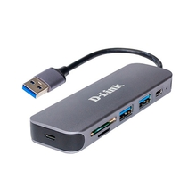 D-Link DUB-1325/A1A Концентратор с 2 портами USB 3.0, 1 портом USB Type-C, слотами для карт SD и microSD и разъемом USB 3.0