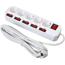 BURO Сетевой фильтр 5 розеток (500SH-5-SW-W) 5м, белый коробка {1159732} BURO Сетевой фильтр 5 розеток (500SH-5-SW-W) 5м, белый коробка {1159732}