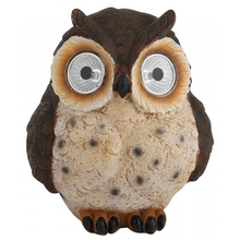 ЭРА Б0044844 ERAFYS01-12 Садовый светильник Сова коричневая на солнечной батарее, полистоун, 13 см