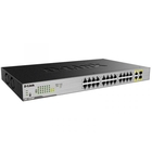D-Link DGS-1026MP/B1A Неуправляемый коммутатор с 24 портами 10/100/1000Base-T, 2 комбо-портами 100/1000Base-T/SFP и функцией энергосбережения (24 порта PoE 802.3af/at (30 Вт), PoE-бюджет 370 Вт)