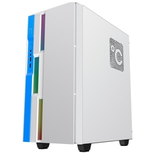 GameMax Корпус Brufen C3 WB без БП, MidiT, ATX, Бело-гол, Зак. стекл., USB 3.0, 1*120; 1*140мм вент.