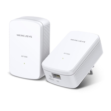 Mercusys MP500 KIT AV1000 Комплект гигабитных адаптеров Powerline, стандарт HomePlug AV2, 1 гигабитный порт, до 300 м по электросети, Plug and Play