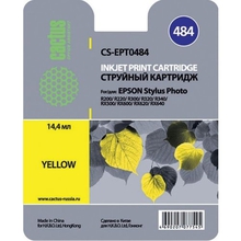 Картридж струйный Cactus CS-EPT0484 желтый (14.4мл) для Epson Stylus Photo R200/R220/R300/R320/R340/RX500/RX600/RX620/RX640