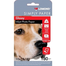 LOMOND 0102168 Фотобумага 180 г/м2 односторонняя экономичная глянцевая, 10х15  50л
