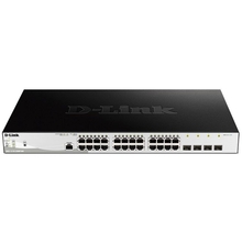 D-Link DGS-1210-28MP/ME/B2A PROJ Управляемый коммутатор 2 уровня с 24 портами 10/100/1000Base-T и 4 портами 1000Base-X SFP (24 порта с поддержкой PoE 802.3af/802.3at (30 Вт), PoE-бюджет 370 Вт)  