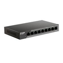 D-Link DSS-100E-9P/B1A Неуправляемый коммутатор с 8 портами 10/100Base-TX и 1 портом 10/100/1000Base-T (8 портов PoE 802.3af/at, PoE-бюджет 92 Вт, дальность до 250 м)