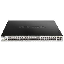 D-Link DGS-1210-52MPP/ME/B3A PROJ Управляемый коммутатор 2 уровня с 48 портами 10/100/1000Base-T и 4 портами 1000Base-X SFP (48 портов с поддержкой PoE 802.3af/802.3at (30 Вт), PoE-бюджет 740 Вт) 