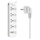 Perfeo LD_B4610  LDNIO SC4408/ Сетевой фильтр 2м/ 4  розетки EU_UK_US/ 2500W/ 4 USB/  Выключатели на розетки/ White