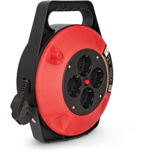 Exegate EX286336RUS Удлинитель на катушке ExeGate Master ECS-1-1B (4 евророзетки с заземлением, 10м, защита от детей, защита от перегрузки, 3х1,0мм2, 10А/2.2кВт)