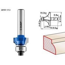 ЗУБР Фреза кромочная калевочная №1, D= 17,3мм, рабочая длина-8мм, радиус-2,4мм, хв.-8мм, d-12,7мм, ЗУБР Профессионал [28701-17.3]