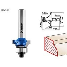 ЗУБР Фреза кромочная калевочная №1, D= 19мм, рабочая длина-7,4мм, радиус-3,2мм, хв.-8мм, d-12,7мм, ЗУБР Профессионал [28701-19]