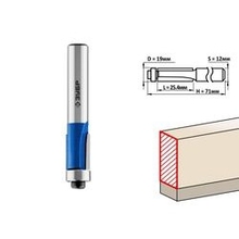 ЗУБР Фреза кромочная с нижним подшипником, D= 19мм, рабочая длина-25,4мм, хв.-12мм, d-19мм, ЗУБР Профессионал [28727-19-25.4-12]
