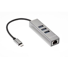 Telecom Переходник USB 3.1 Type-C -->RJ-45 1000Mbps +3 USB3.0, Aluminum Shell, 0.2м Telecom <TA311C>