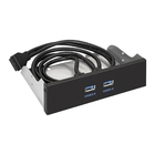 Exegate EX289289RUS Планка USB на переднюю панель ExeGate U5H-615, 5,25", 2*USB3.0, черная, металл, подсоед. к MB