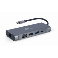 Cablexpert A-CM-COMBO7-01 Адаптер интерфейсов Cablexpert A-CM-COMBO7-01, USB-CM 7-в-1 (Type-C, USB3.0, HDMI, VGA, RJ-45)