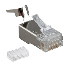 Коннектор Hyperline (PLUG-8P8C-UV-C6-TW-SH-10) FTP кат.6 RJ45 прозрачный (упак.:100шт)