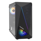 Exegate EX293014RUS Корпус Miditower ExeGate EVO-8225-NPX500 (ATX, БП 500NPX с вент. 12см, 2*USB+1*USB3.0, черный, 2 вент. с RGB подсветкой и полоса на передней панели, боковая панель - закаленное сте