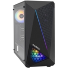Exegate EX293016RUS Корпус Miditower ExeGate EVO-8225-NPX700 (ATX, БП 700NPX с вент. 12см, 2*USB+1*USB3.0, черный, 2 вент. с RGB подсветкой и полоса на передней панели, боковая панель - закаленное сте