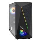 Exegate EX296073RUS Корпус Miditower ExeGate EVO-8225-EVO800 (ATX, БП EVO800RGB с вент. 12см, 2*USB+1*USB3.0, черный, 2 вент. с RGB подсветкой и полоса на передней панели, боковая панель - закаленное 