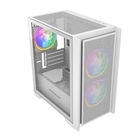 Корпус Powercase Alisio Micro Z3W ARGB, Tempered Glass, 3x 120mm ARGB fan, белый, mATX  (CAMZW-A3)