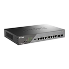 D-Link DSS-200G-10MP/A1A Настраиваемый L2 коммутатор с 8 портами 10/100/1000Base-T и 2 портами 1000Base-X SFP (8 портов PoE 802.3af/at, PoE-бюджет 130 Вт, дальность до 250 м)  