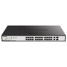D-Link DGS-1100-26MPPV2/A3A Настраиваемый L2 коммутатор с 24 портами 10/100/1000Base-T и 2 комбо-портами 1000Base-T/SFP (порты 1-24 PoE 802.3af/at, порты 21-24 PoE 802.3bt, PoE-бюджет 525 Вт)