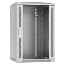 Cabeus SH-05F-18U60/45-R Шкаф телекоммуникационный настенный разобранный 19" 18U 600x450x901mm (ШхГхВ) дверь стекло, цвет серый (RAL 7035)