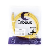 Cabeus PC-UTP-RJ45-Cat.6-2m-YL-LSZH Патч-корд U/UTP, категория 6, 2xRJ45/8p8c, неэкранированный, желтый, LSZH, 2м