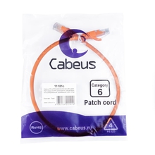 Cabeus PC-UTP-RJ45-Cat.6-0.5m-OR-LSZH Патч-корд U/UTP, категория 6, 2xRJ45/8p8c, неэкранированный, оранжевый, LSZH, 0.5м