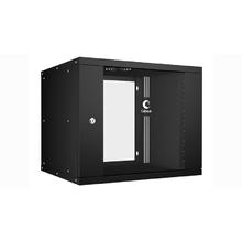 Cabeus WSC-05D-9U55/45-BK Шкаф телекоммуникационный настенный 19" 9U, серия LIGHT разборный, дверь стекло, цвет черный