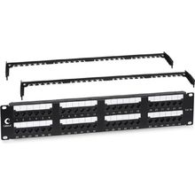Cabeus PL2-48-Cat.5e-Dual IDC Патч-панель 19" (2U), 48 портов RJ-45, категория 5e, Dual IDC, с задним кабельным организатором