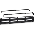 Cabeus PL2-48-Cat.5e-Dual IDC Патч-панель 19" (2U), 48 портов RJ-45, категория 5e, Dual IDC, с задним кабельным организатором