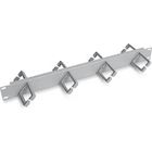 Cabeus JB08-1U-45-GY Кабельный органайзер горизонтальный 19" 1U двухсторонний, 8 пластиковых колец под углом 45 градусов