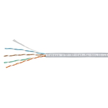 Cabeus UTP-4P-Cat.5e-SOLID-LSZH-GY Кабель витая пара UTP (U/UTP), категория 5e, 4 пары (24 AWG), одножильный, серый, LSZH, нг(А)-HF, (305 м)