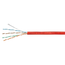 Cabeus UTP-4P-Cat.5e-SOLID-LSZH-RD-100 Кабель витая пара UTP (U/UTP), категория 5e, 4 пары (24 AWG), одножильный, красный, LSZH, нг(А)-HF, (100 м)