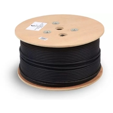 Cabeus FTP-4P-Cat.5e-SOLID-OUT-PE-UV Кабель витая пара экранированная FTP (F/UTP), категория 5e, 4 пары (24 AWG), одножильный, экран - фольга, для внешней прокладки, PE-UV