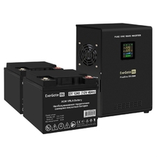 Exegate EX296612RUS Комплект ИБП EX296002RUS + батарея 40Ач EX282976RUS 2шт (инвертор, синус, для котла, настенный) FineSine SX-2500.LCD.AVR.2SH <2500VA/1800W, чистая синусоида, цветной LCD-дисплей, A